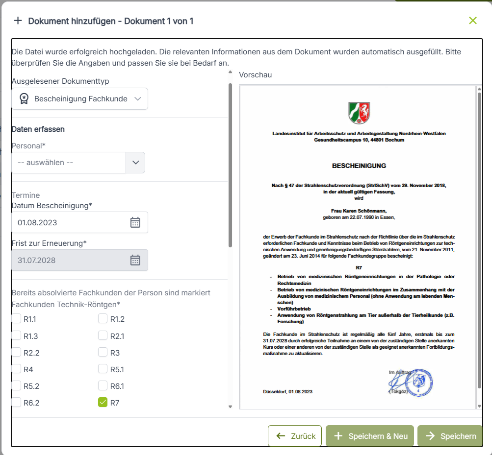 Dokument-automatisch-ausgelesen Screenshots